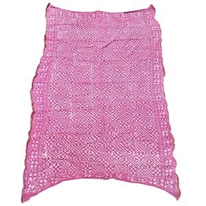 Indaba Pink and White Patterned Scarf